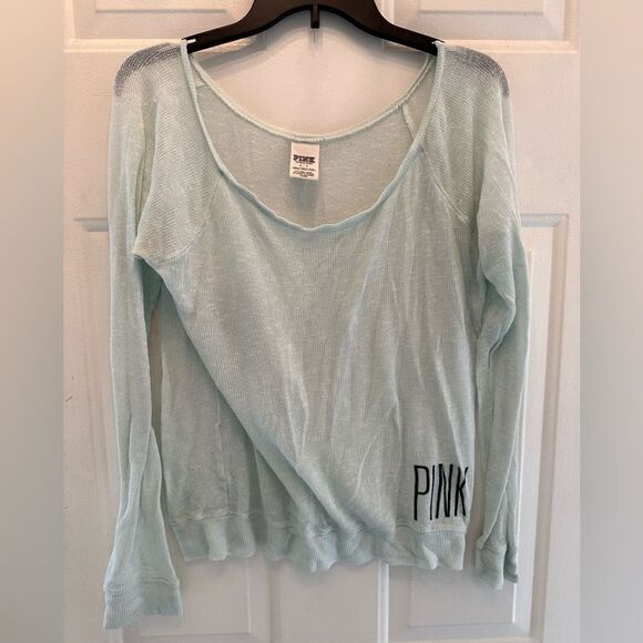 2/$15 Victoria’s Secret Pink Light Mint Green Sweater - Picture 1 of 3